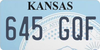 KS license plate 645GQF
