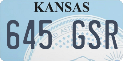 KS license plate 645GSR