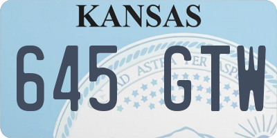 KS license plate 645GTW