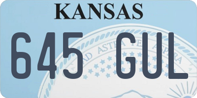 KS license plate 645GUL