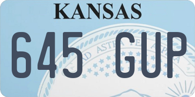 KS license plate 645GUP