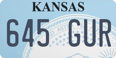 KS license plate 645GUR