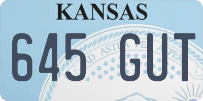 KS license plate 645GUT