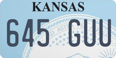 KS license plate 645GUU