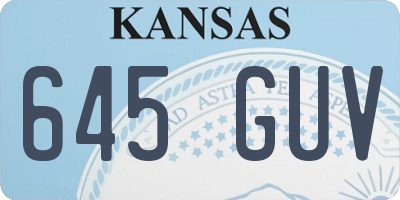 KS license plate 645GUV