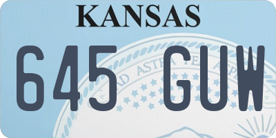 KS license plate 645GUW
