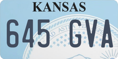 KS license plate 645GVA