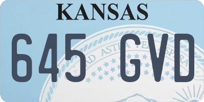 KS license plate 645GVD