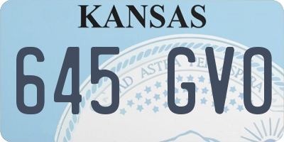 KS license plate 645GVO