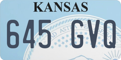 KS license plate 645GVQ