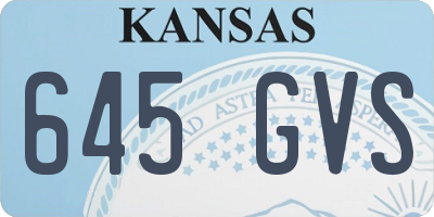 KS license plate 645GVS
