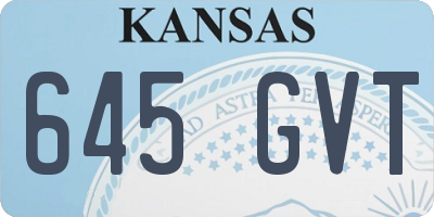 KS license plate 645GVT