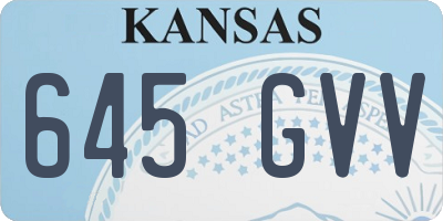 KS license plate 645GVV