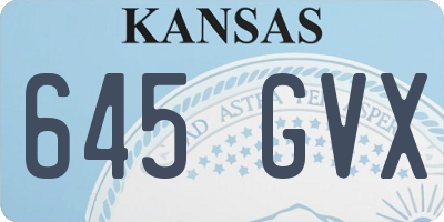 KS license plate 645GVX