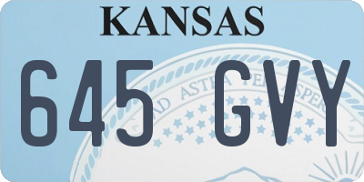 KS license plate 645GVY