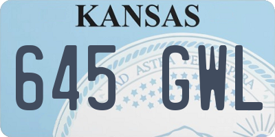 KS license plate 645GWL