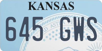 KS license plate 645GWS
