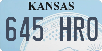 KS license plate 645HRO