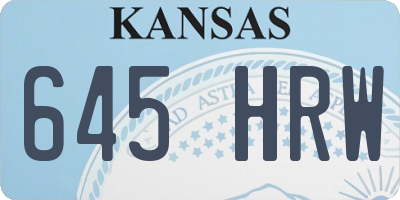 KS license plate 645HRW