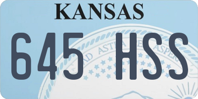 KS license plate 645HSS