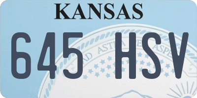 KS license plate 645HSV
