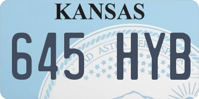 KS license plate 645HYB