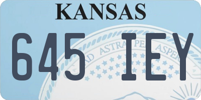 KS license plate 645IEY