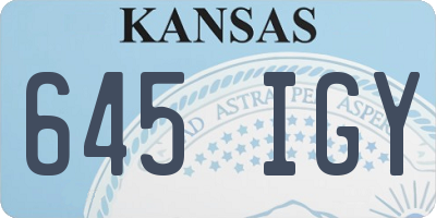 KS license plate 645IGY