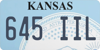 KS license plate 645IIL
