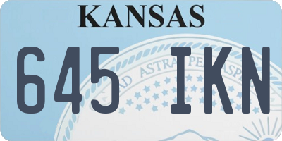 KS license plate 645IKN