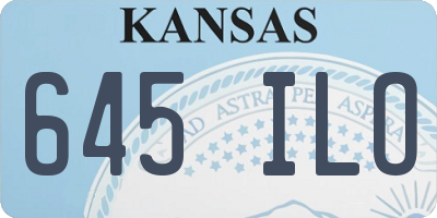 KS license plate 645ILO