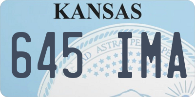 KS license plate 645IMA