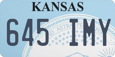 KS license plate 645IMY