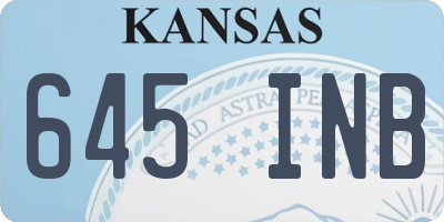 KS license plate 645INB