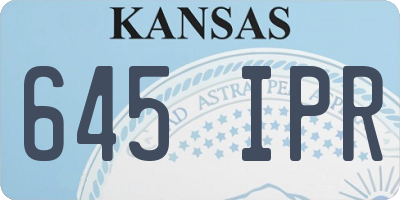 KS license plate 645IPR