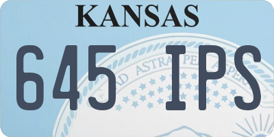 KS license plate 645IPS
