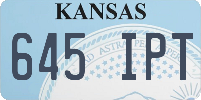 KS license plate 645IPT