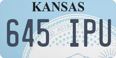 KS license plate 645IPU