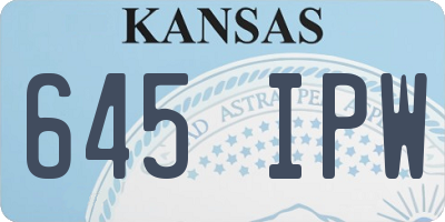KS license plate 645IPW