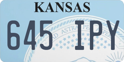 KS license plate 645IPY