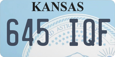 KS license plate 645IQF