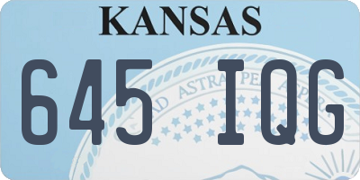 KS license plate 645IQG