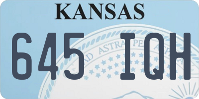 KS license plate 645IQH