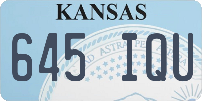 KS license plate 645IQU