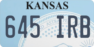 KS license plate 645IRB