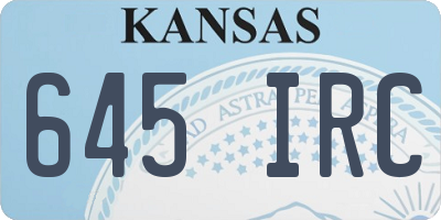 KS license plate 645IRC