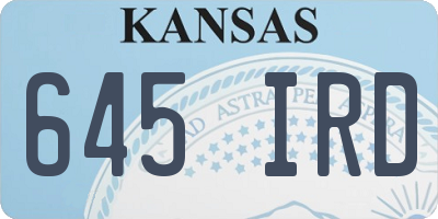 KS license plate 645IRD