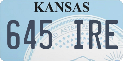 KS license plate 645IRE