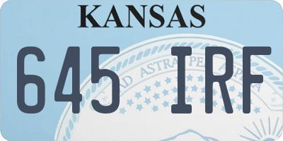 KS license plate 645IRF