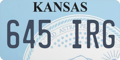 KS license plate 645IRG